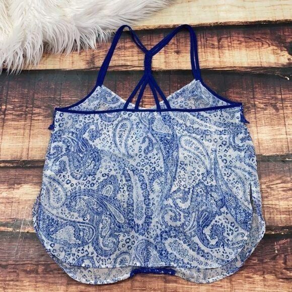 $5 SALE! Blue Paisley Strappy Tank Top Sheer - Picture 7 of 7
